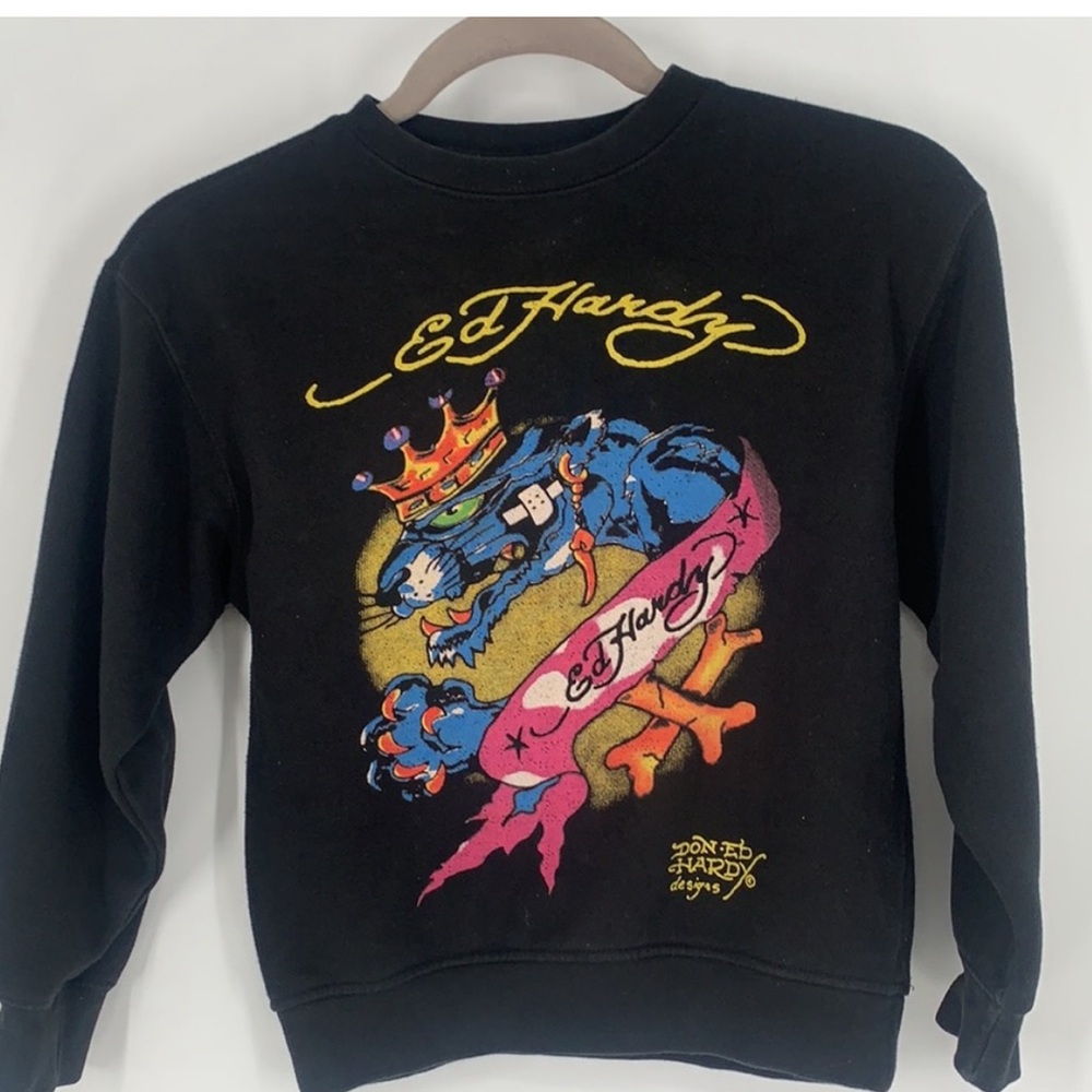 Y2K vintage Ed hardy sweatshirt kids unisex small